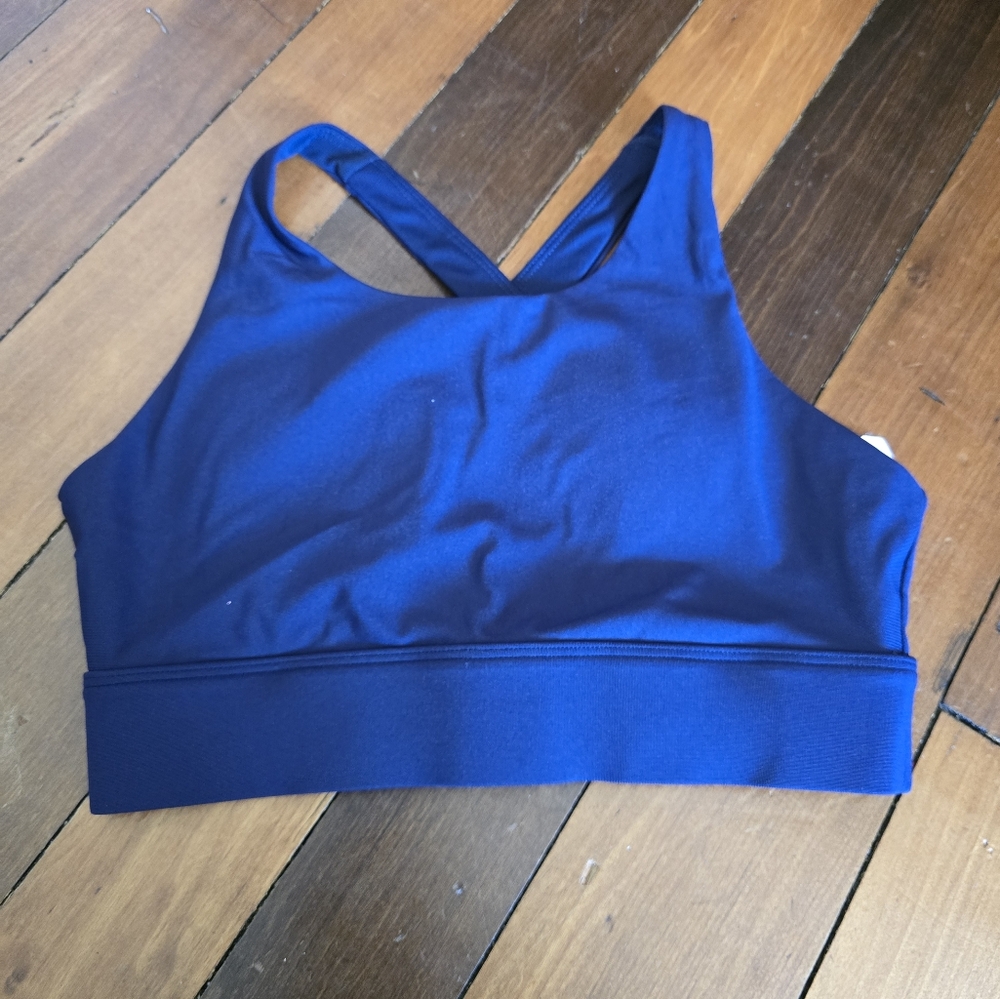 Fabletics Navy High Impact No Bounce Sports Bra